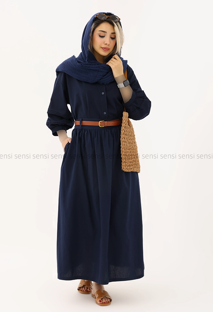 شومیز لینن آستین کرکره کد1005358